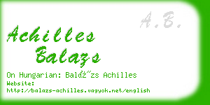 achilles balazs business card